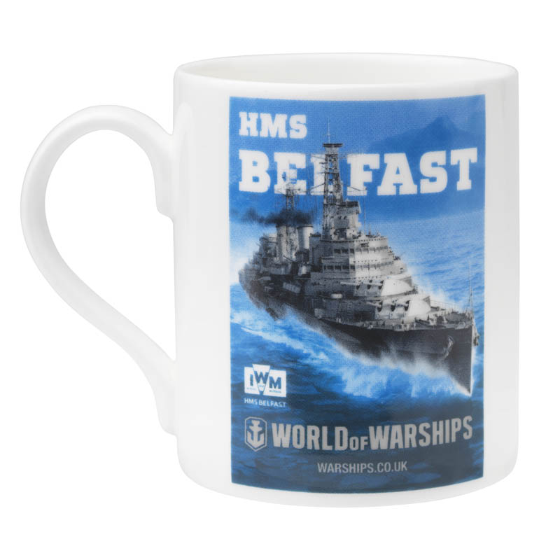 world of warships HMS Belfast light cruiser battleship souvenir back image